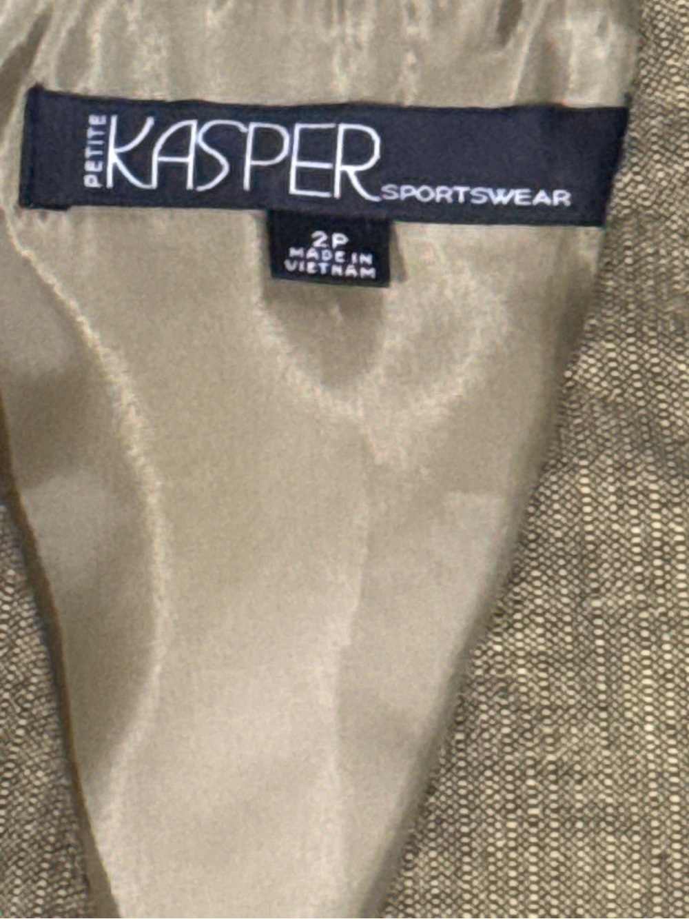 Kasper Petite Linen Cotton Olive Green Blazer Jacket NWT Size 2P - Picture 8 of 10